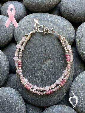 Pink Tourmaline & Rose Quartz Bracelet